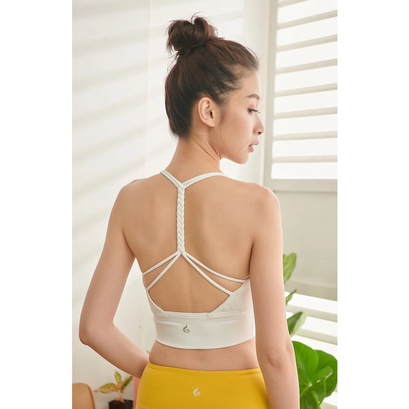 YOGA FLOW Alma Bra - 麻花短版上衣 - 雪花白 White, , large