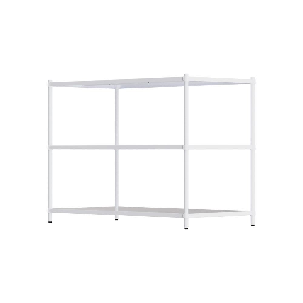 【Y HOUSE】120x60x75cm three-layer hole-free iron plate storage rack rack iron rack - paint white, , large