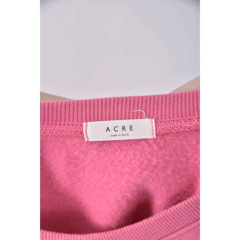 (F) acre運動質感圓領粉色長袖上衣二手衣, , large