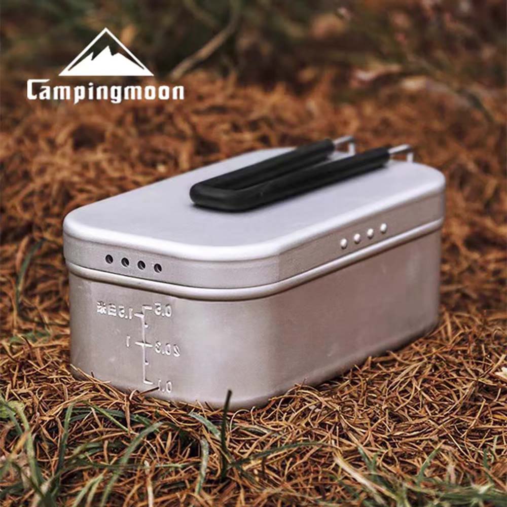 戶外洩壓鋁製飯盒白色 1.3L （洩壓飯盒 露營、 輕量戶外炊具、復古軍風飯盒）, , large