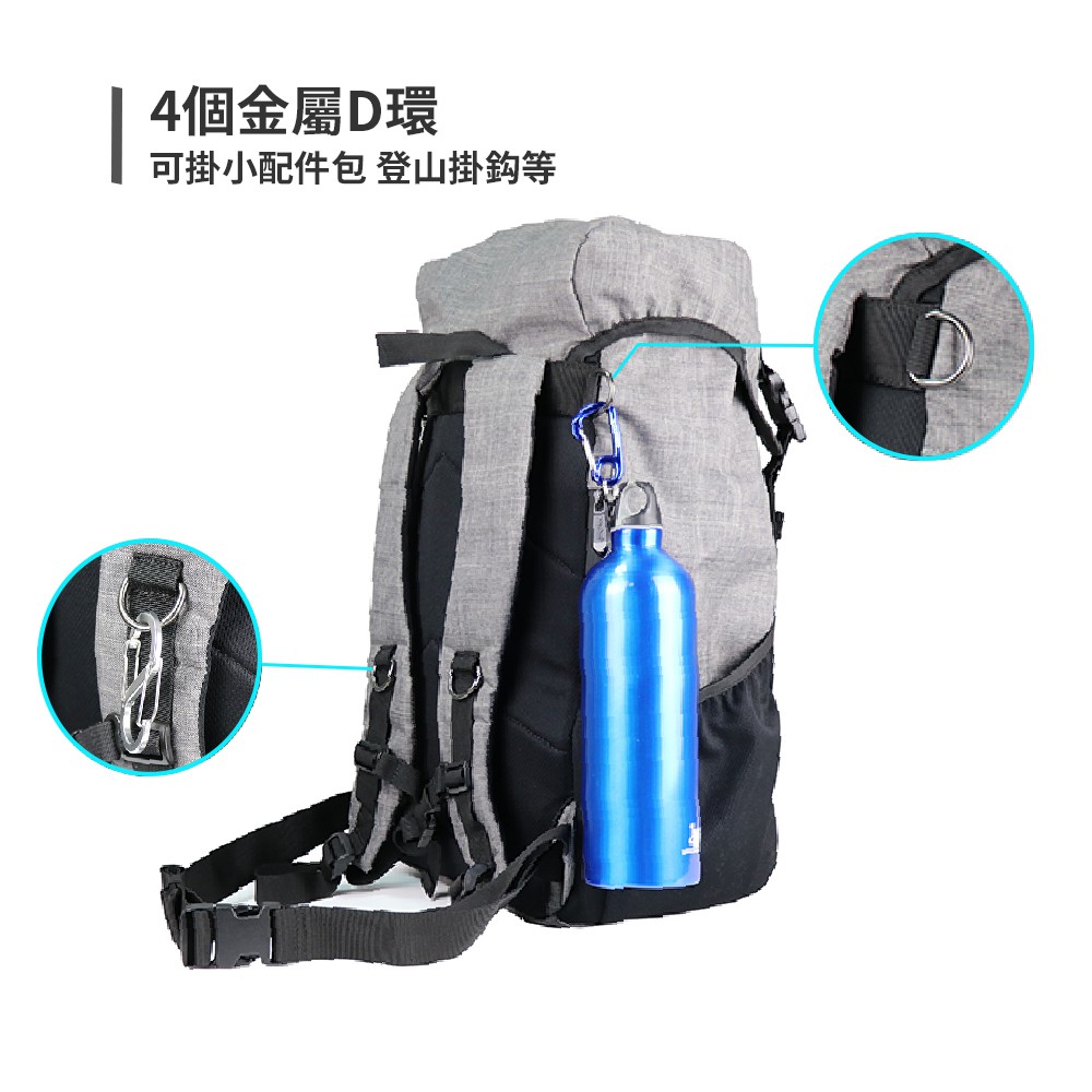 【Niche 樂奇】掀蓋式袋蓋防水後背包 N-5205 登山健行背包 大容量運動後背包 28L, , large