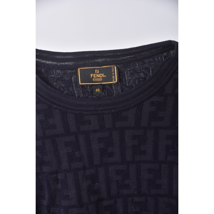 (S) fendi質感棉質藍色短袖上衣二手衣, , large