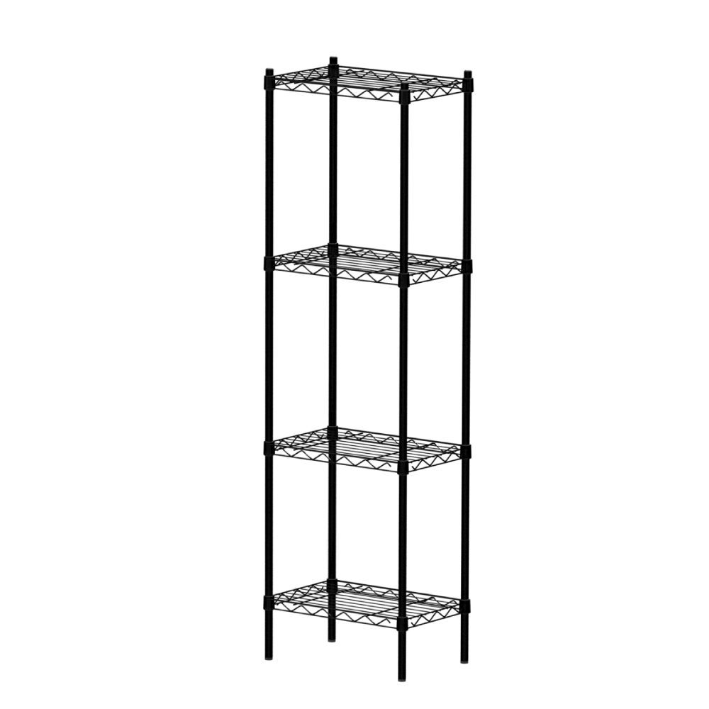 【KIWISH】43X28X150H 黑色四層架 鐵架 層架 收納架 鐵力士架 波浪架 收納 免工具 架子 置物架, , large