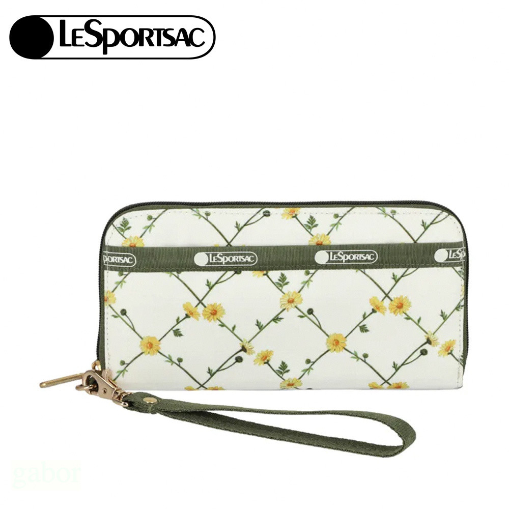 LeSportsac Tech Wallet Wristlet 腕帶錢包 手拿包 送禮-淡雅雛菊, , large