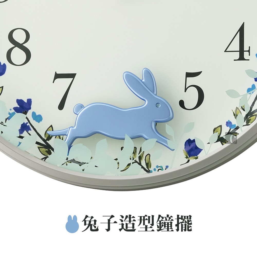 SEIKO 精工 跳躍小兔掛鐘 時鐘-藍/33mm QXC238N, , large