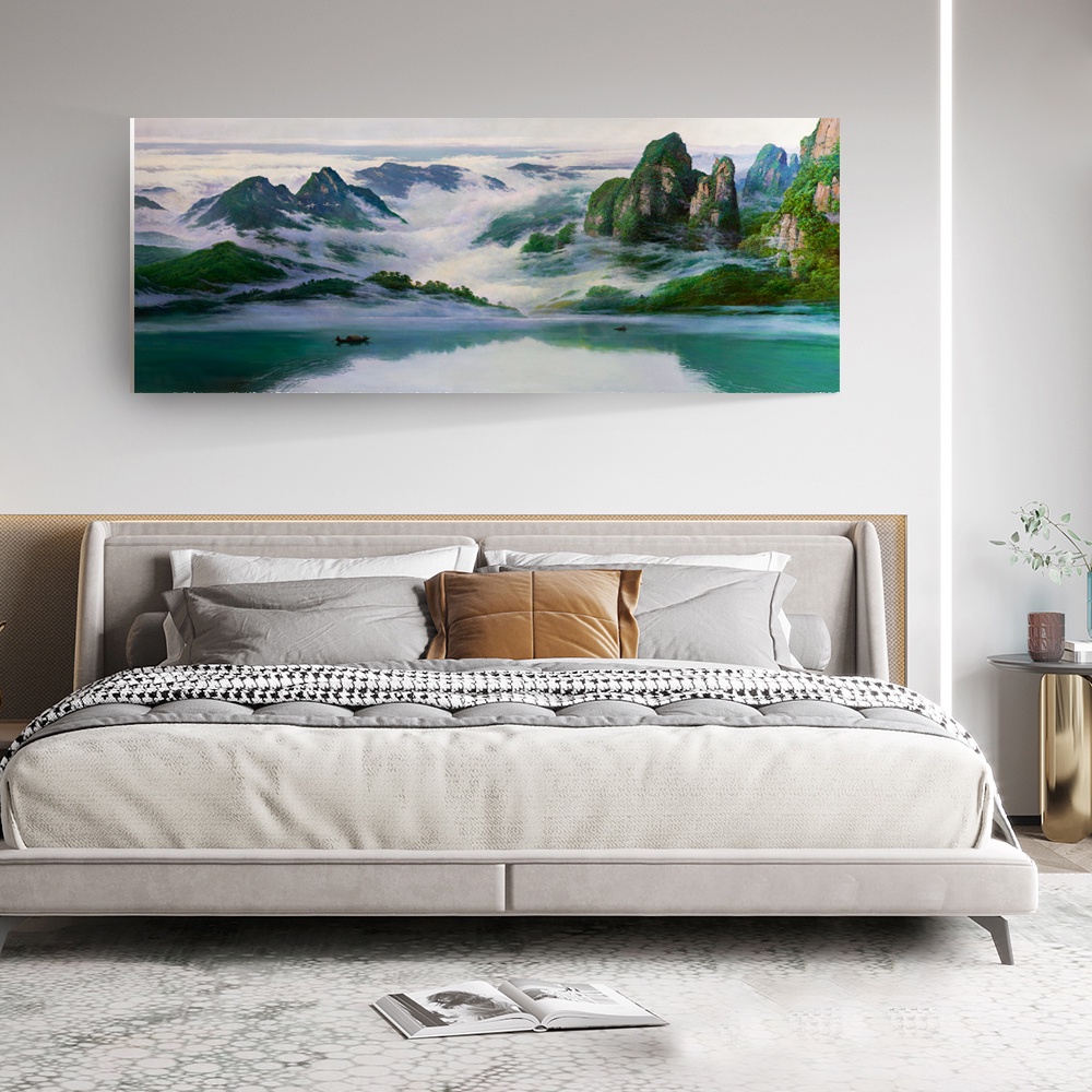 【御畫房】桂林山水 國家一級畫師手繪油畫60×120cm(VF-31), , large
