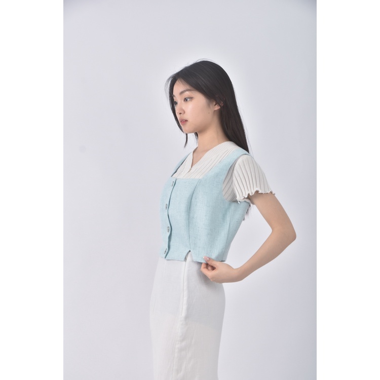 (L) air space lady小香風藍色上衣二手衣, , large