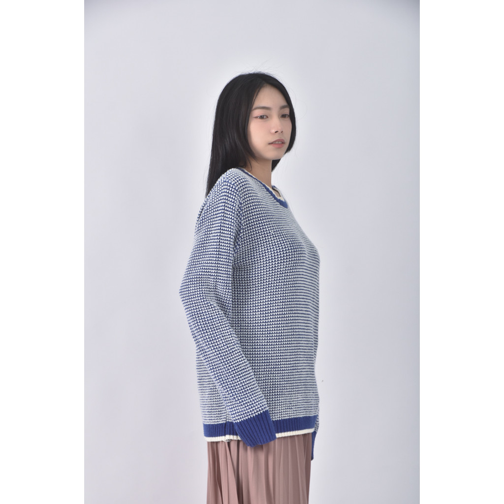 (XL) meteor圓領藍色長袖上衣二手衣, , large