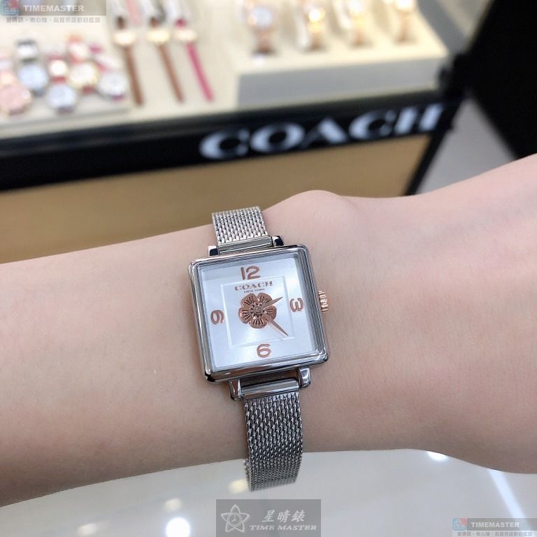 [星晴錶業]COACH手錶,22mm,CH00140白色, 銀色錶面銀錶殼銀色米蘭錶帶款, , large