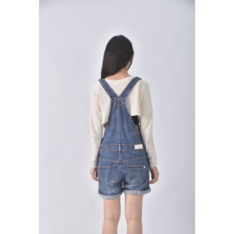 (XL) victoria丹寧牛仔吊帶藍色短褲二手衣, , large