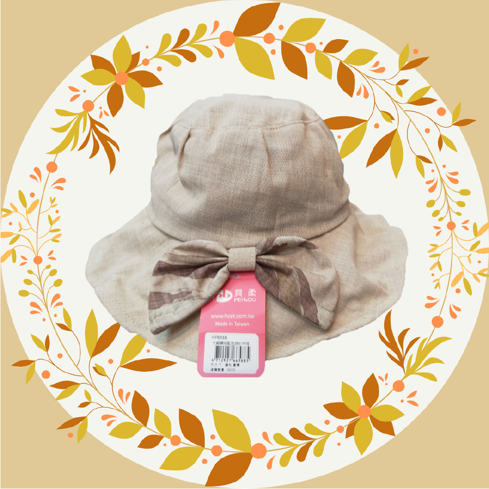 【現貨】細妹仔帽 淑女大帽沿 淑女帽 農村帽 遮陽帽 仕女帽 漁夫帽 花布帽, , large