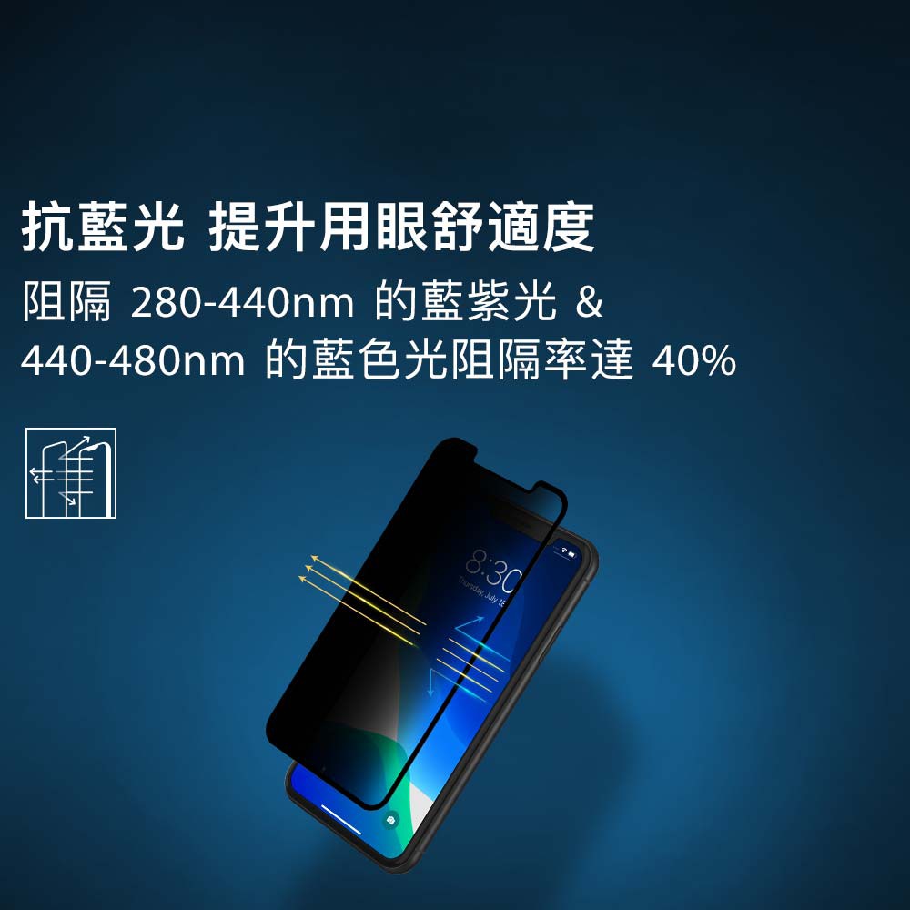 Moshi IonGlass Privacy for iPhone 11/XR 防窺強化玻璃保護貼 3D滿版 抗藍光, , large