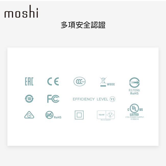 Moshi ProGeo 旅充系列 USB 4-Port 充電器 (35W，US美規)  2.4A 快充 萬國充電, , large