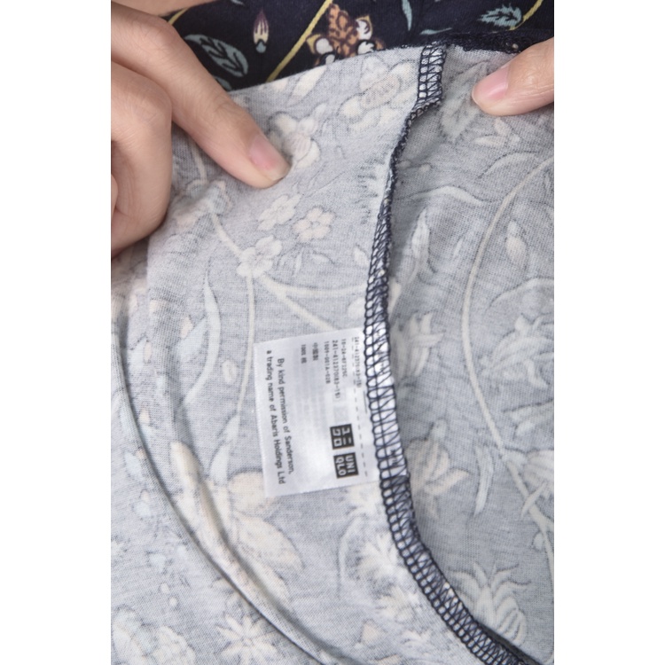 (M) uniqlo質感棉質純棉藍色短袖上衣二手衣, , large