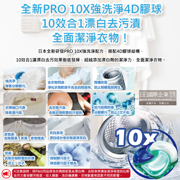 [日日好物]日本P&G-Ariel PRO 10X酵素強洗淨漂白去污消臭4D洗衣凝膠球28顆/袋(去黃亮白除臭洗衣球,洗衣機筒槽防霉,室內晾曬洗衣膠囊,衣物局部除垢), , large