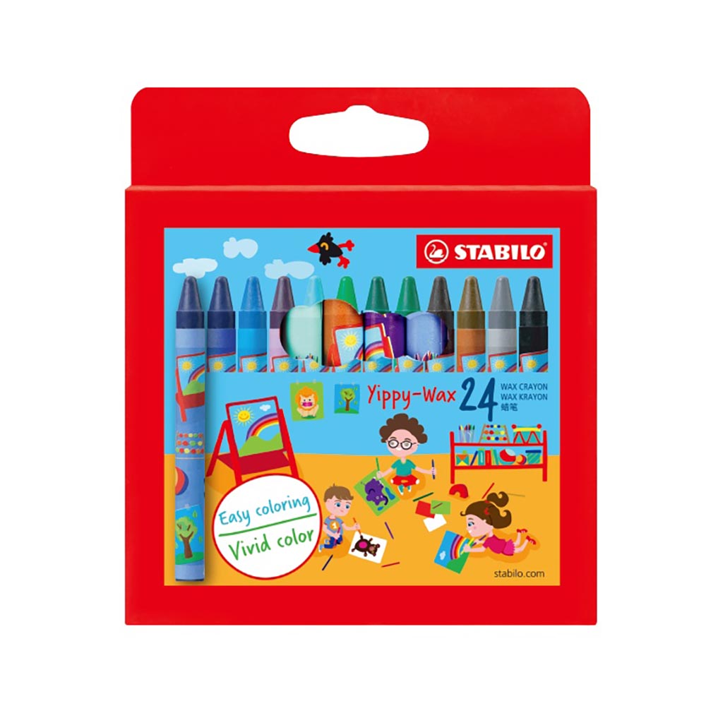 STABILO 德國 思筆樂 Yippy-Wax 24色趣味蠟筆 紙盒 24色組 / 盒 ST2824
