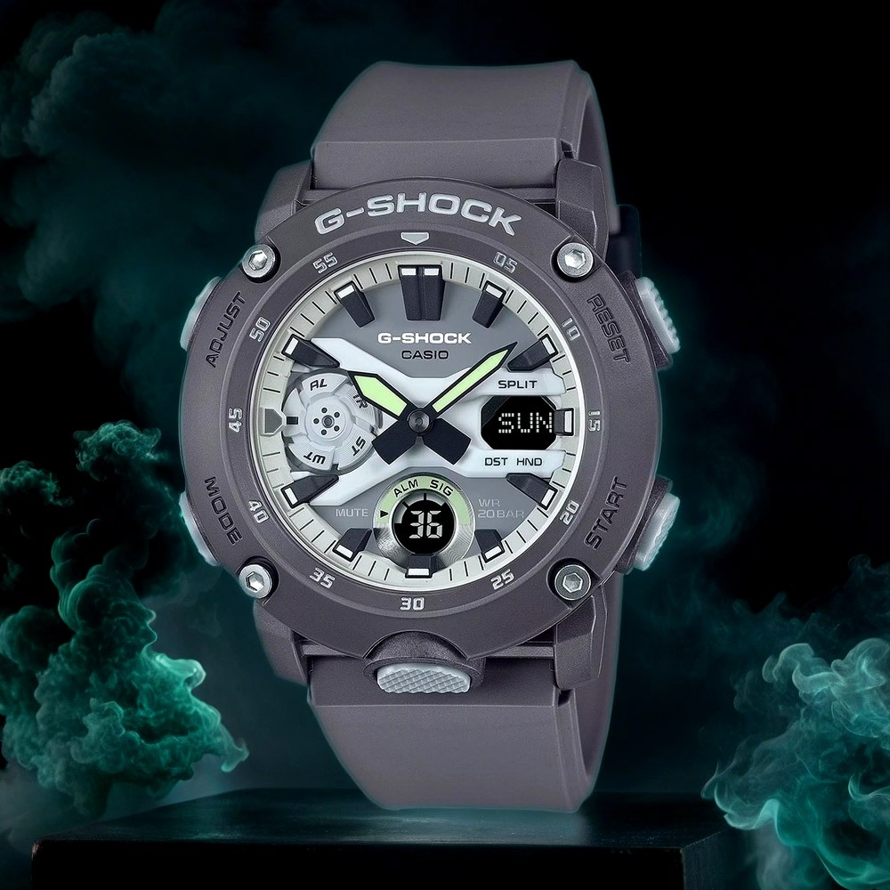 CASIO 卡西歐 G-SHOCK 綠光系列運動手錶 GA-2000HD-8A, , large