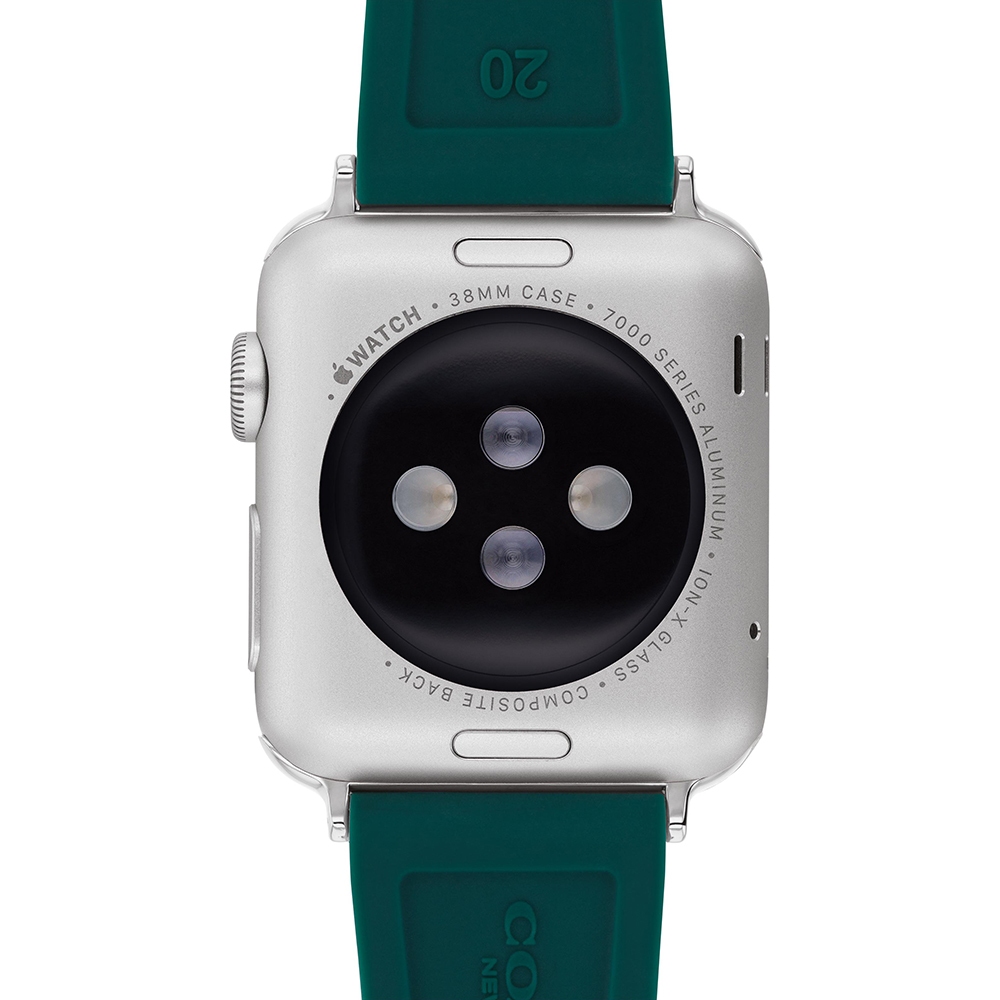 COACH Apple Watch 錶帶 38/40/41mm適用 綠色 矽膠錶帶(不含手錶), , large