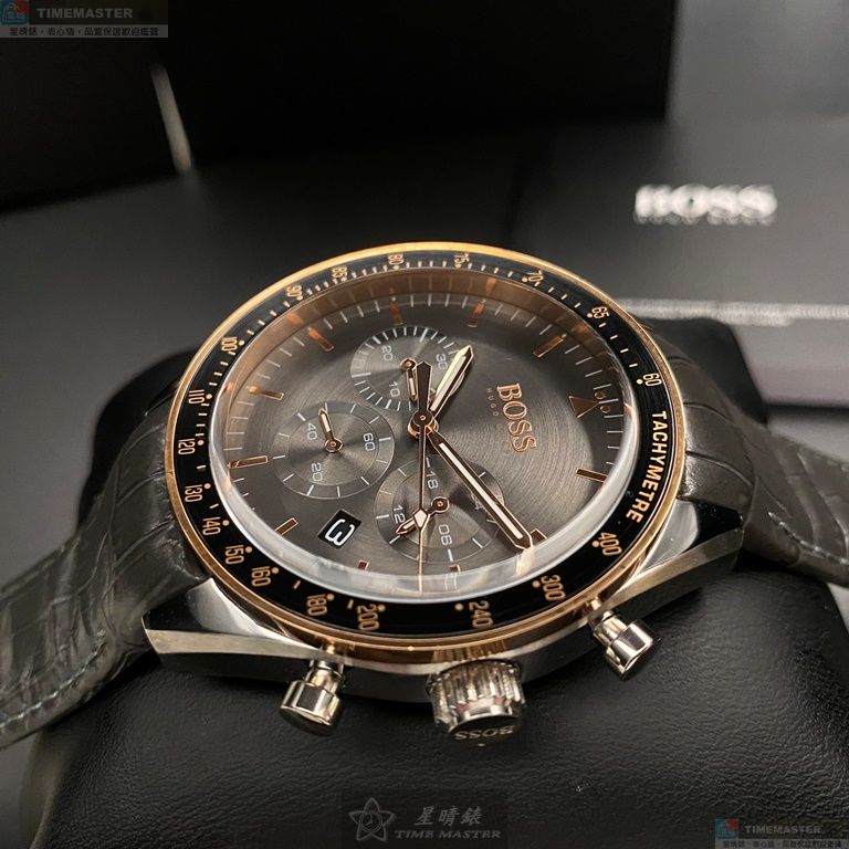 [星晴錶業]BOSS手錶,42mm,HB1513628古銅色錶面古銅色錶殼咖啡色真皮皮革錶帶款, , large