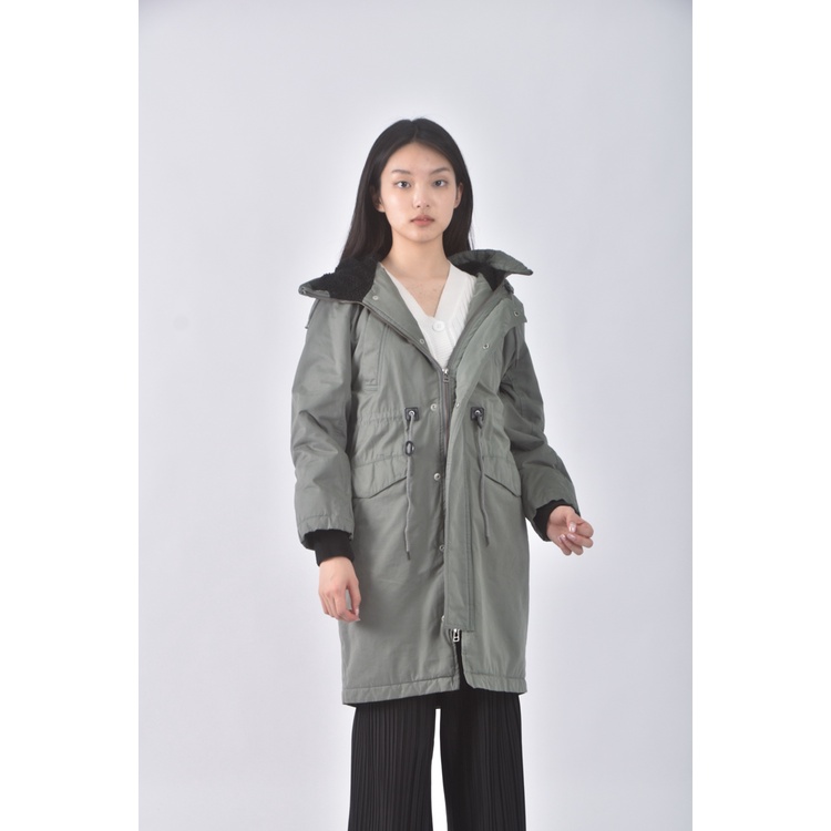 (L) moussy連帽綠色外套二手衣