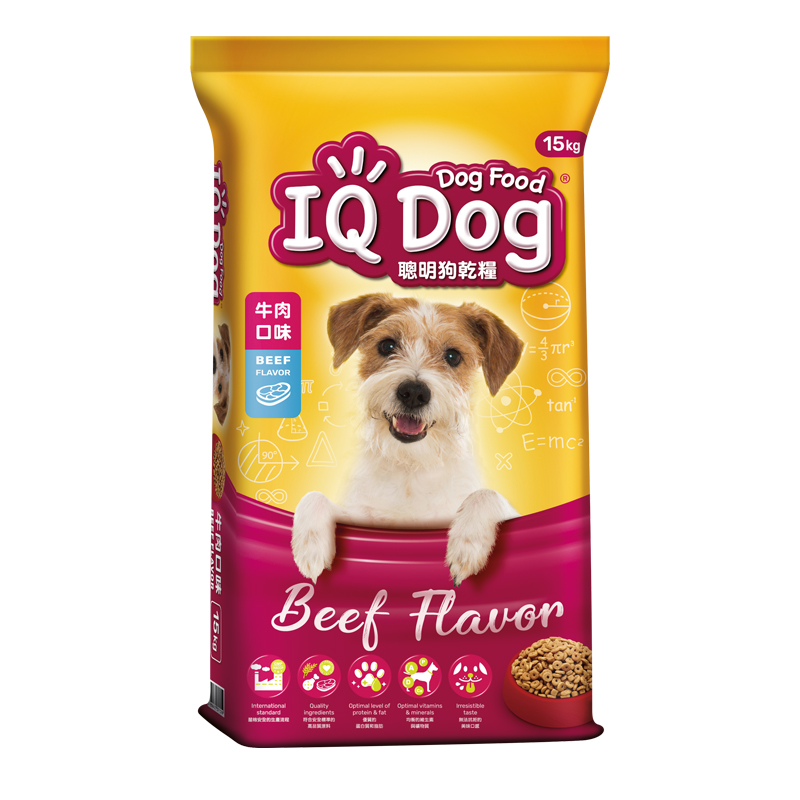 【IQ DOG】聰明狗乾糧15kg-牛肉口味, , large
