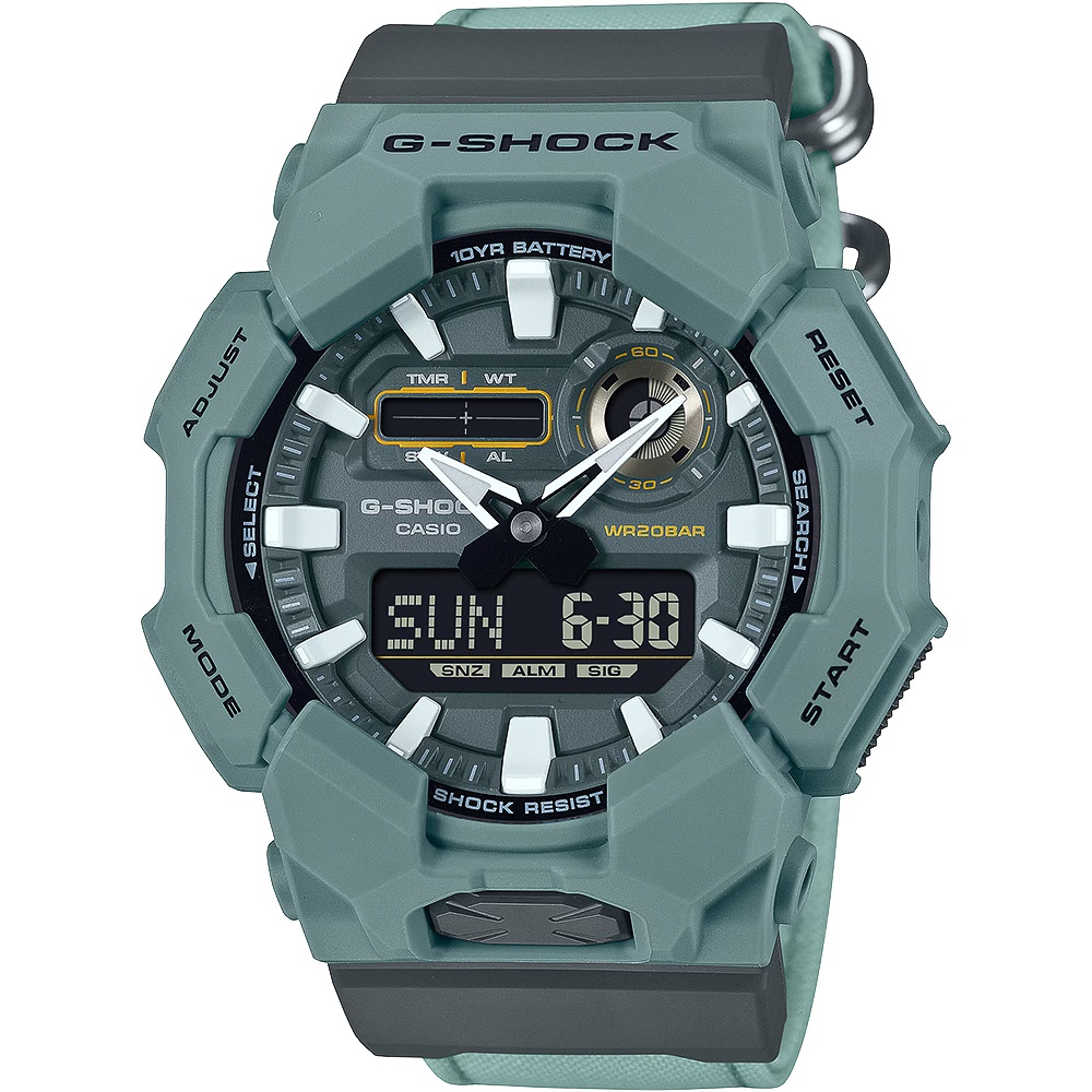 CASIO 卡西歐 G-SHOCK 天然染料 10年電力雙顯手錶 學生錶 GA-010CE-2A, , large