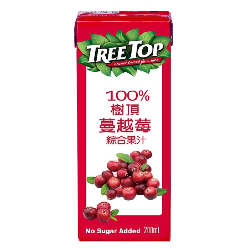 樹頂100%蔓越莓綜合果汁-200ml