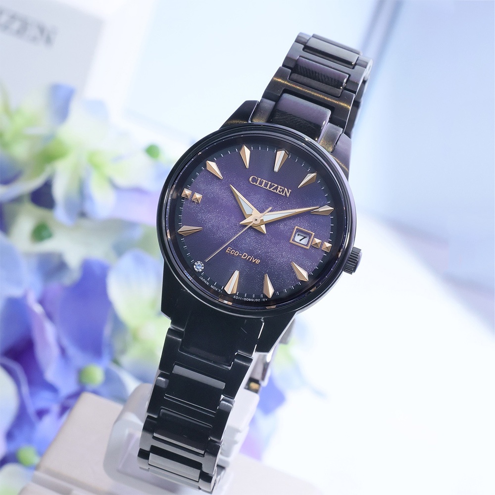 CITIZEN 星辰 紫夜星河 光動能高雅女性手錶 EW2595-81X, , large