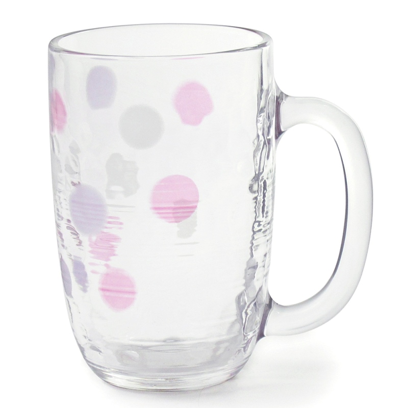 [豐名日本餐具] 4.0"玻璃馬克杯 紅點 / G04MG0-4, , large