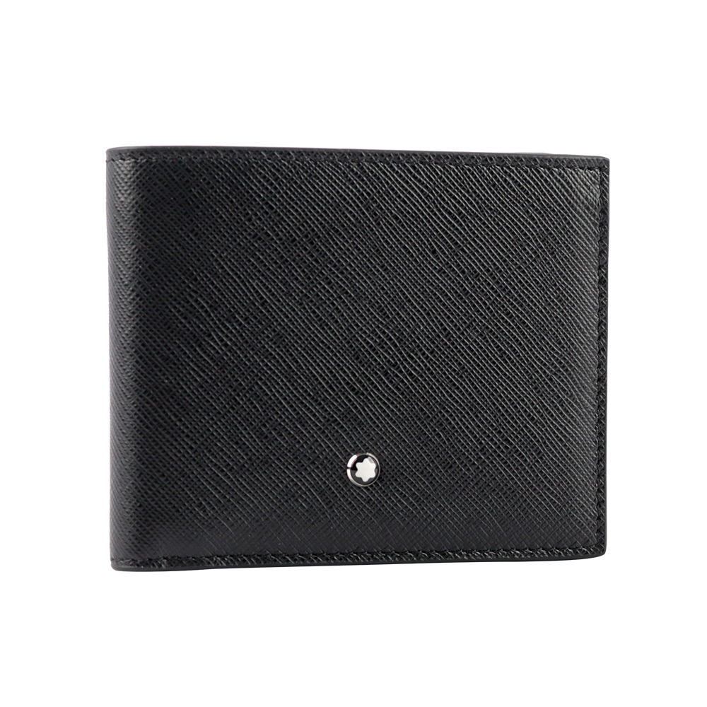 Montblanc 萬寶龍 匠心系列防刮牛皮對開6卡短夾/黑色, , large