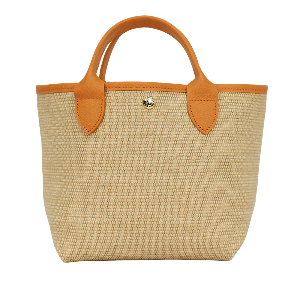 LONGCHAMP S號 LE PANIER PLIAGE 草編二用包/杏桃色, , large