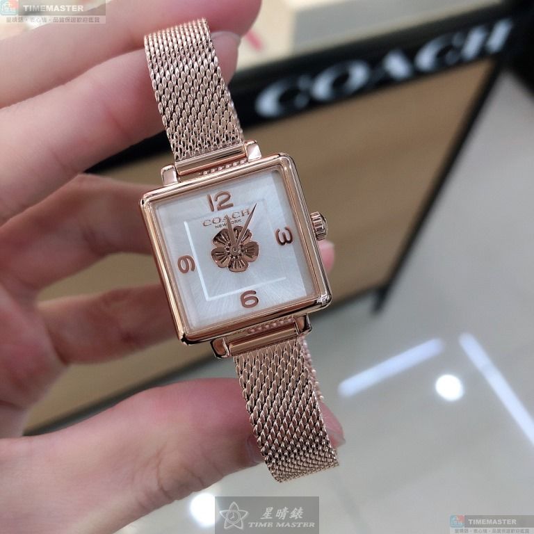 [星晴錶業]COACH手錶,22mm,CH00040白色錶面玫瑰金錶殼玫瑰金色米蘭錶帶款, , large