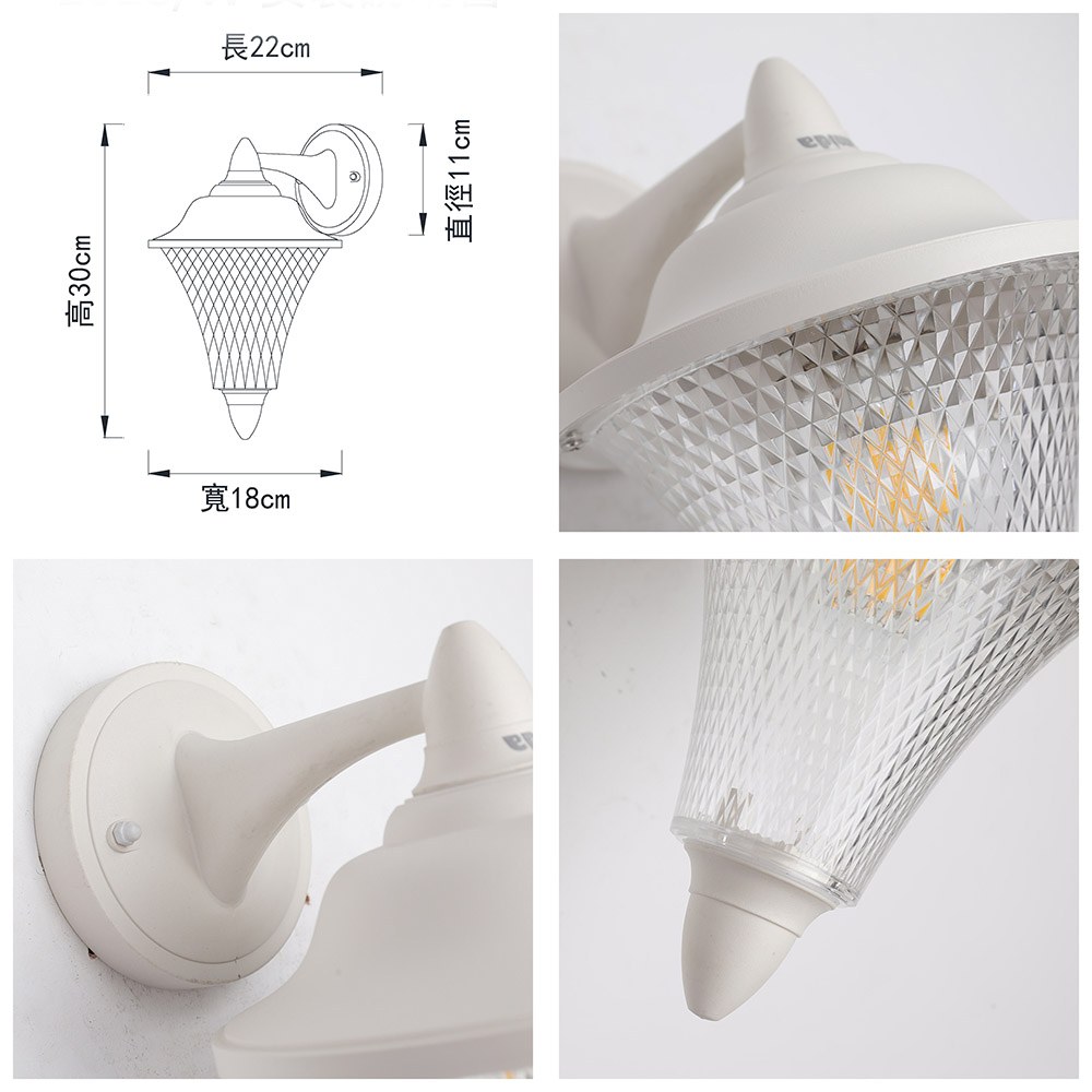 【卡米達】E27戶外庭園壁燈(CA1018WDWH), , large