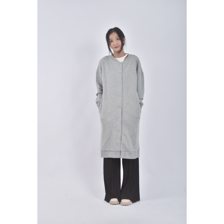 (XL) suitangtang長版排扣灰色外套二手衣