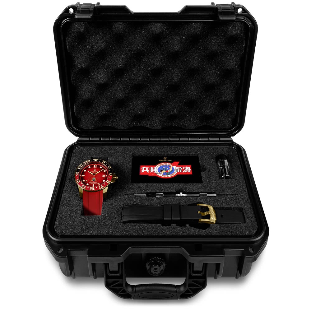 elegantsis 愛樂時 海龍蛙兵 50週年紀念 GMT 青銅機械錶 ELJO43AS-ARB NB01LC, , large