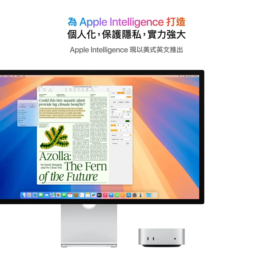 Apple Mac mini M4 10核心 CPU 10核心 GPU 16G/512G SSD / Gigabit 乙太網路 MU9E3TA/A _ 台灣公司貨, , large