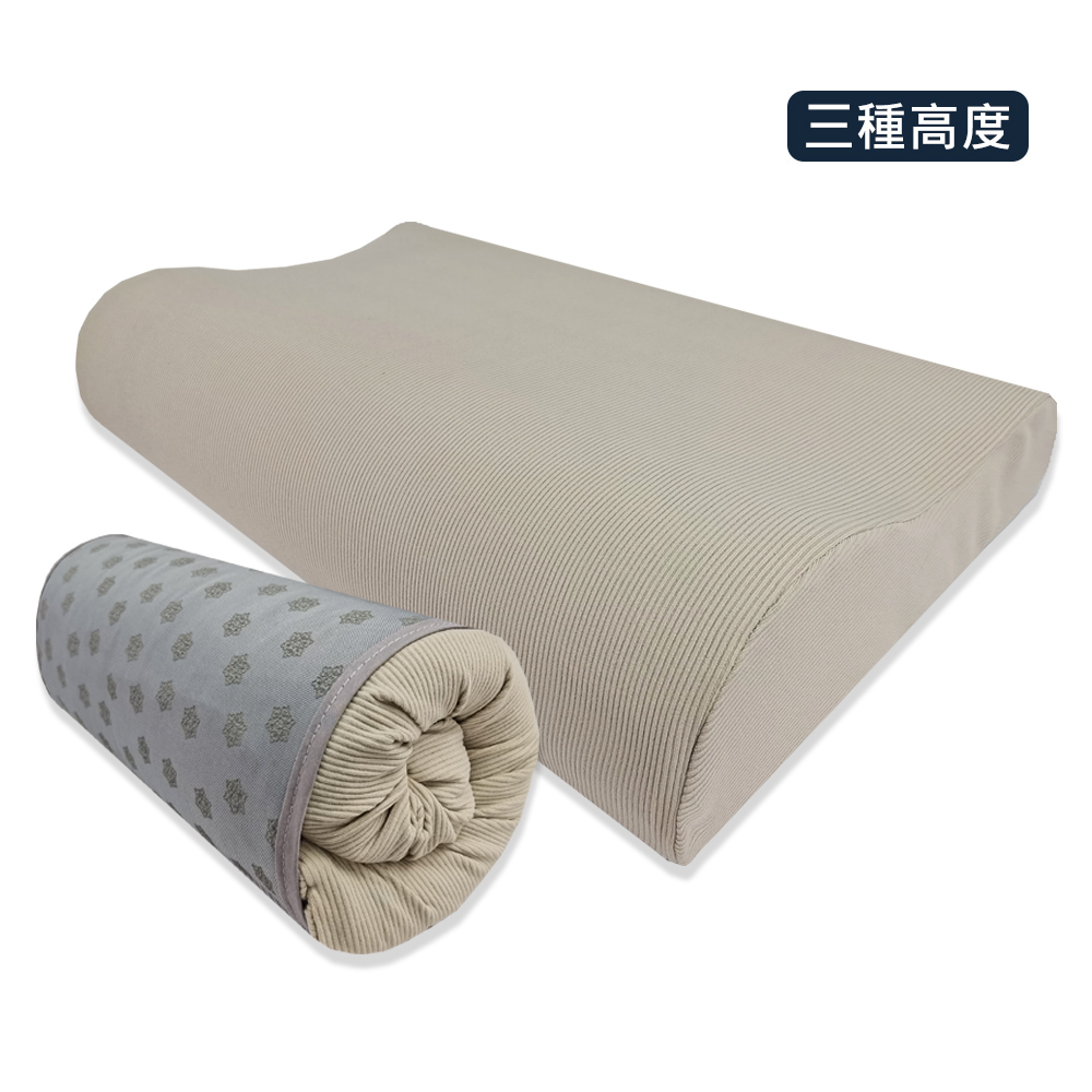 【 Vandino 】離家出遊備長炭捲心枕(卡其色 L號)