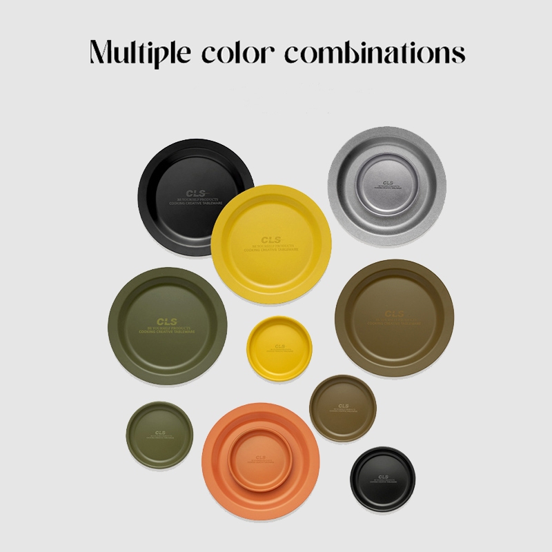 【Treewalker 萊茂】CLS 304不鏽鋼復古風餐盤(直徑22cm) (顏色隨機), , large