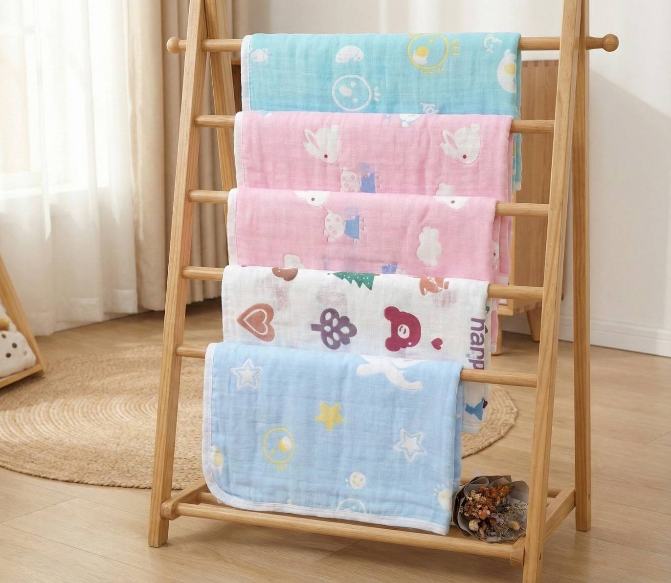 [Kaimei Cotton] Random and excellent six-layer yarn multi-purpose children's quilt/baby quilt/air conditioning quilt/gauze quilt multiple styles, , large