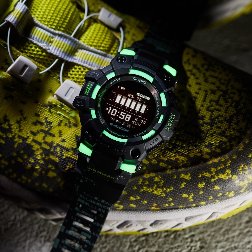 CASIO 卡西歐 G-SHOCK 夜光迷彩 城市夜景系列藍芽手錶 GBD-100LM-1, , large