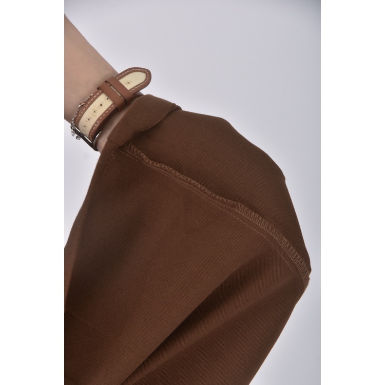 (M) mzi studio質感素面深棕色長裙二手衣, , large