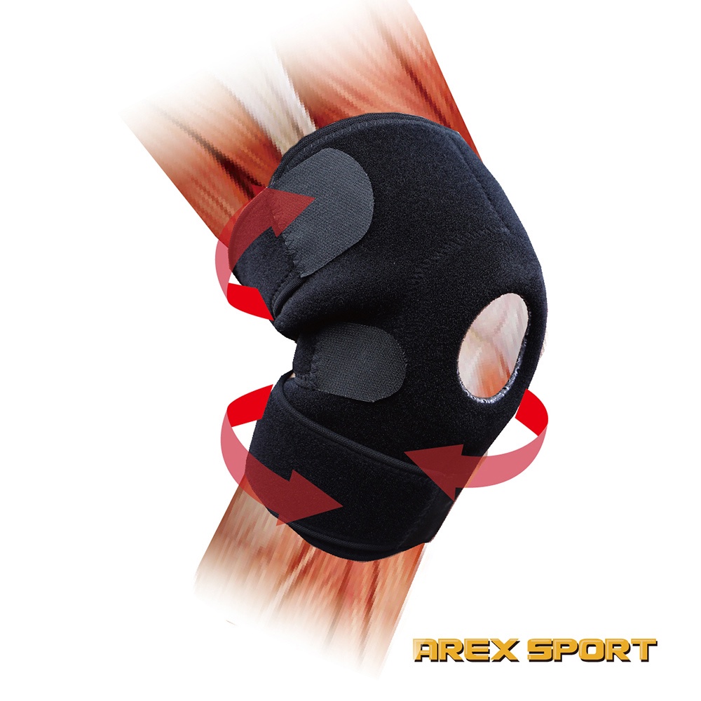 【AREXSPORT】AS-3406 登山護膝 台灣製現貨 運動護膝支撐護膝 護膝加強三節型可調節(單支) 銀髮族護膝, , large