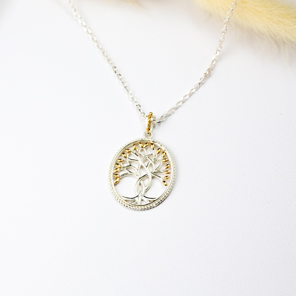 【Angel & Me】Eternal Tree of Life s925 sterling silver necklace Birthday gift, , large