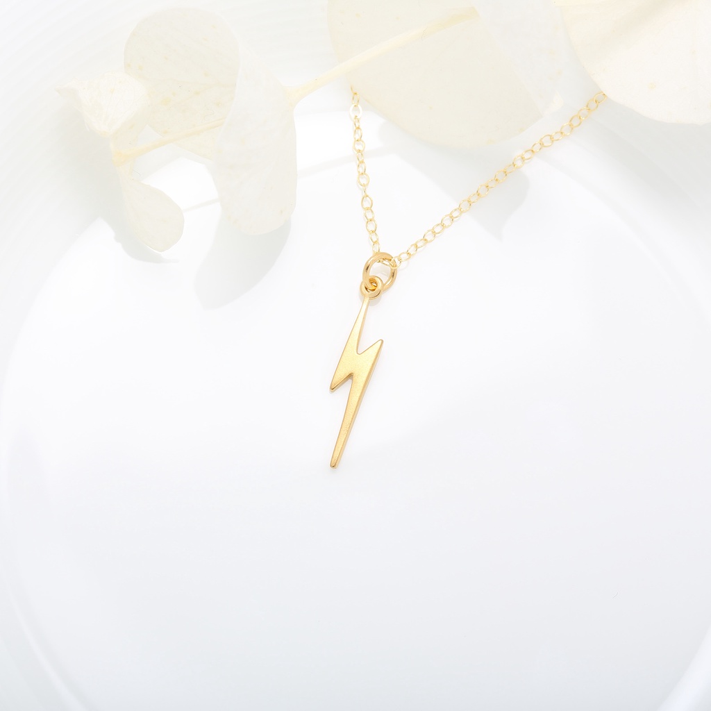 【Angel & Me】Golden Power Lightning s925 sterling silver necklace birthday gift, , large
