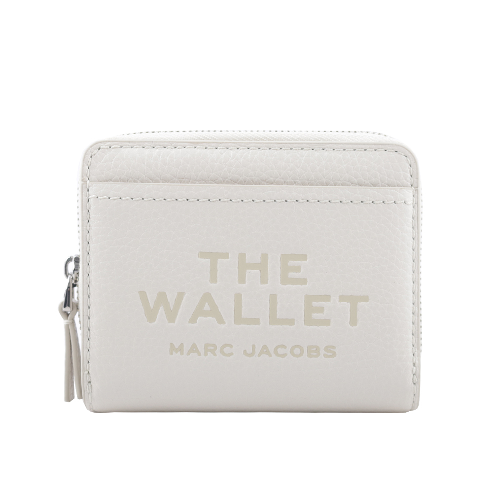 MARC JACOBS 壓印標誌對開暗釦二折迷你短夾/棉花白, , large