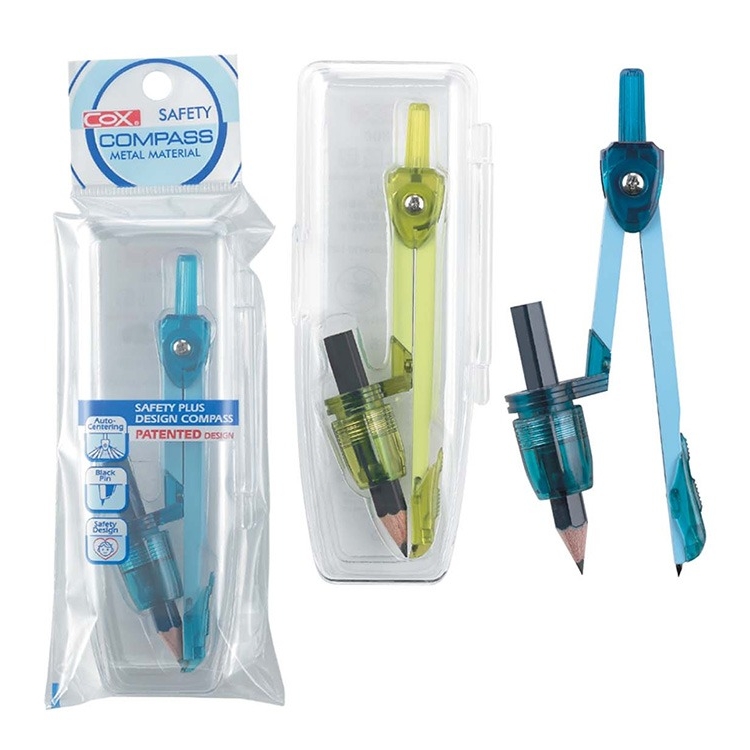 【COX 三燕】鉛筆型  安全 圓規 顏色隨機  /支 D-800