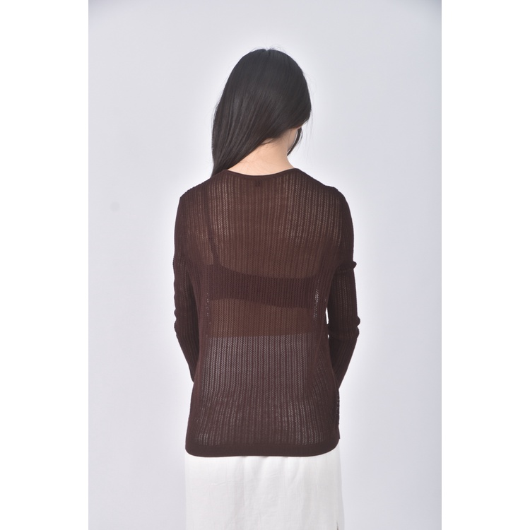 (S) uniqlo質感羊毛棕色長袖上衣二手衣, , large