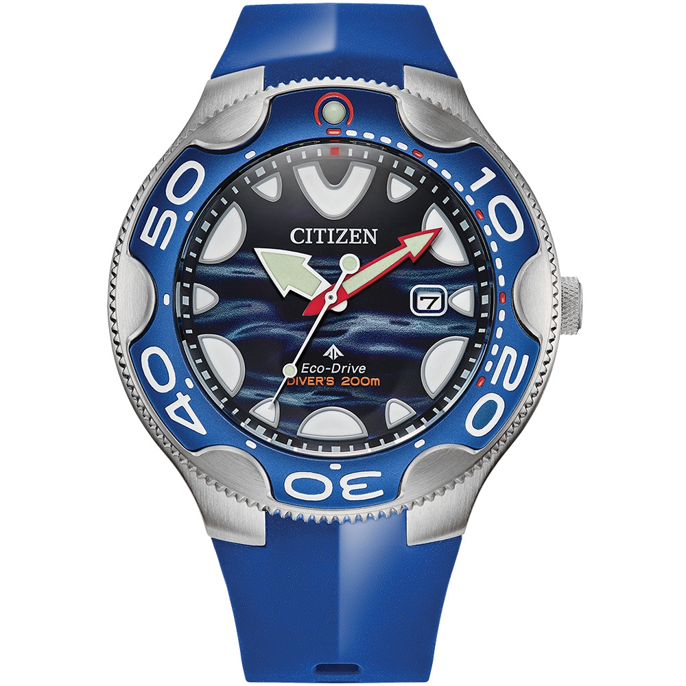 CITIZEN 星辰 PROMASTER 殺人鯨 限量 光動能200米潛水錶-46mm BN0238-02L