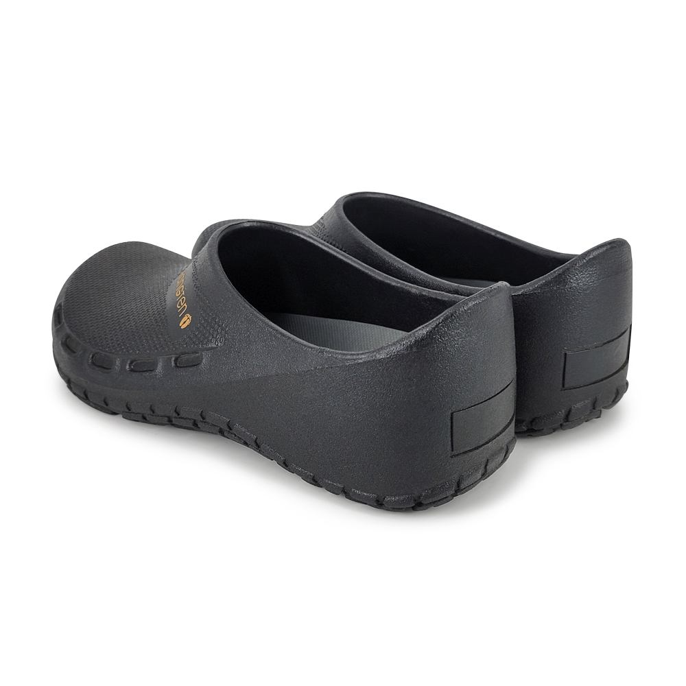 HANG TEN 一體成型廚師鞋 MIT台灣製造 工作鞋 拖鞋 懶人鞋 廚房 防水 護趾 透氣 可拆鞋墊 耐磨 止滑 黑, , large