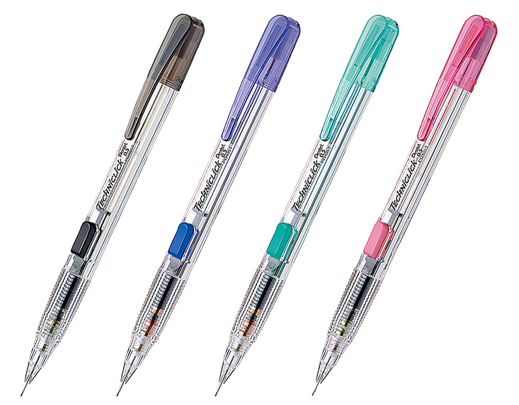 【 Pentel 飛龍 】TECHNICLICK 側壓式 自動鉛筆 0.5mm 單色12支 /盒 PD105T   -  多款可選, , large